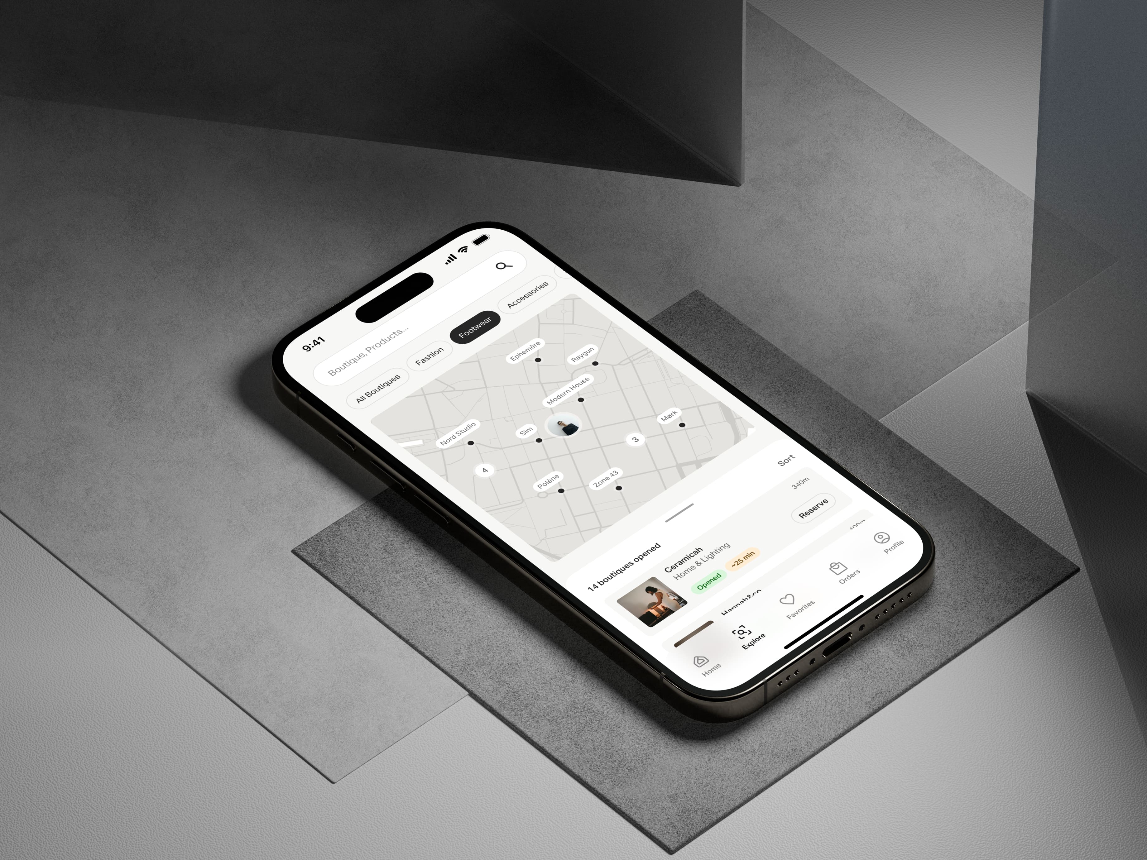 Collage of Kvarter design system elements including cards, buttons, menus, and product tiles.